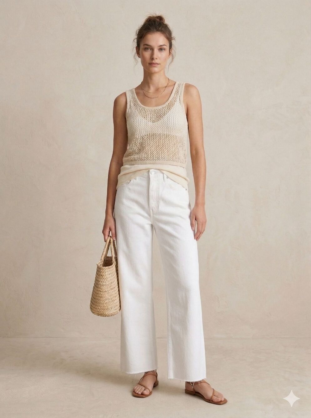 Modern American Savannah Women's High Waist Wide Leg Jeans White Size 29